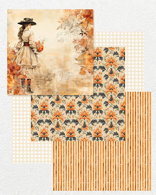 16 Digital Papers - Orange Orchard
