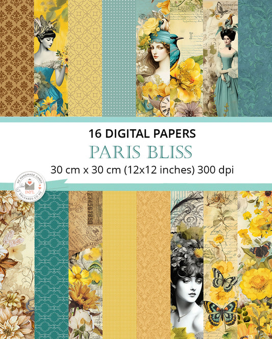 16 Digital Papers - Paris Bliss