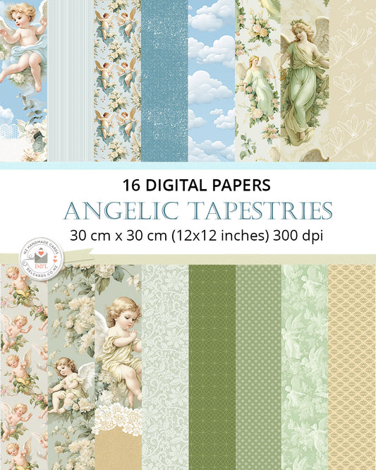 16 Digital Papers - Angelic Tapestries