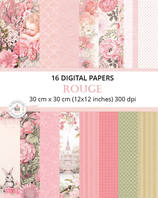 16 Digital Papers - Rouge