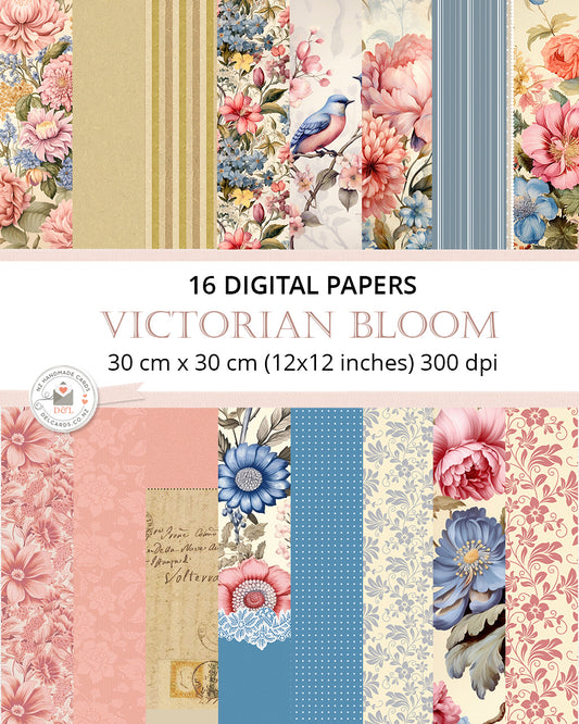 16 Digital Papers - Victorian Bloom