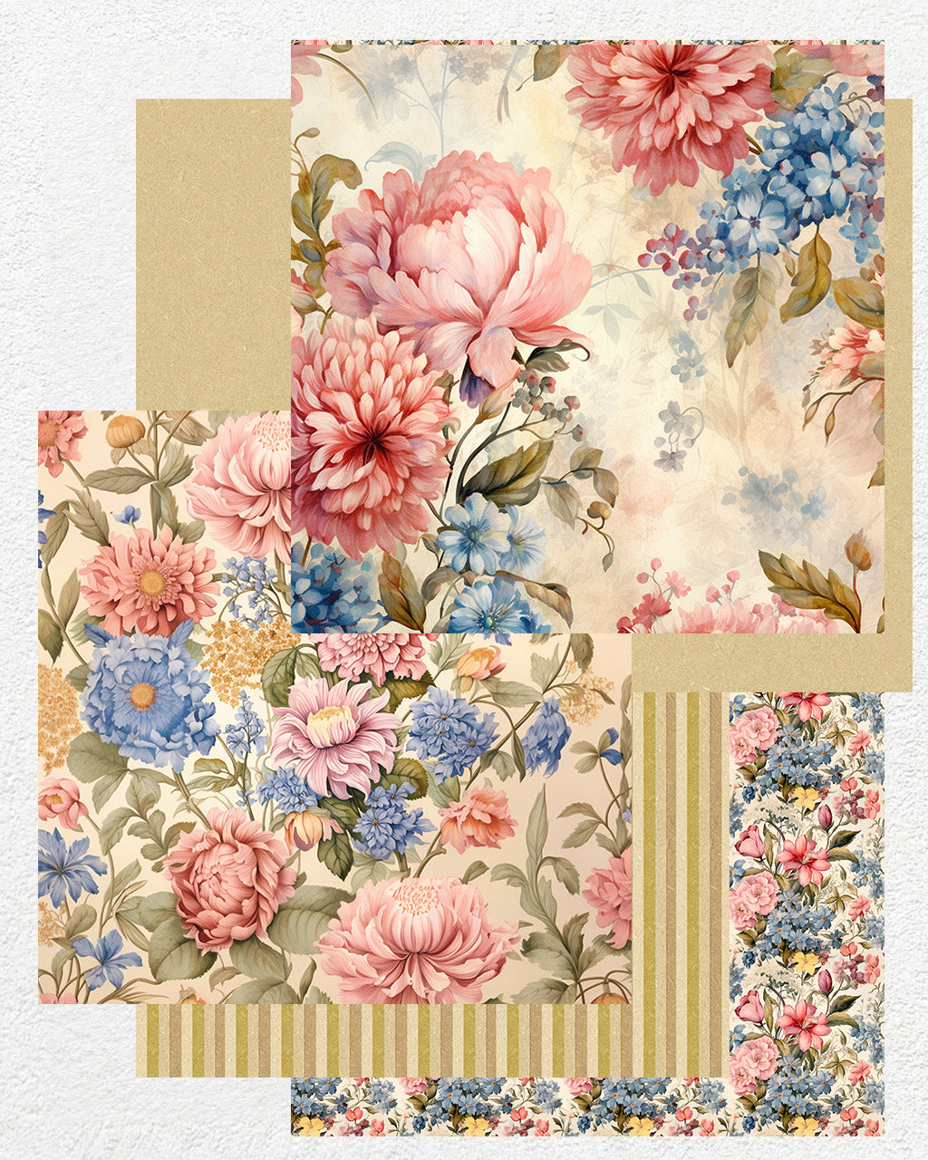 16 Digital Papers - Victorian Bloom