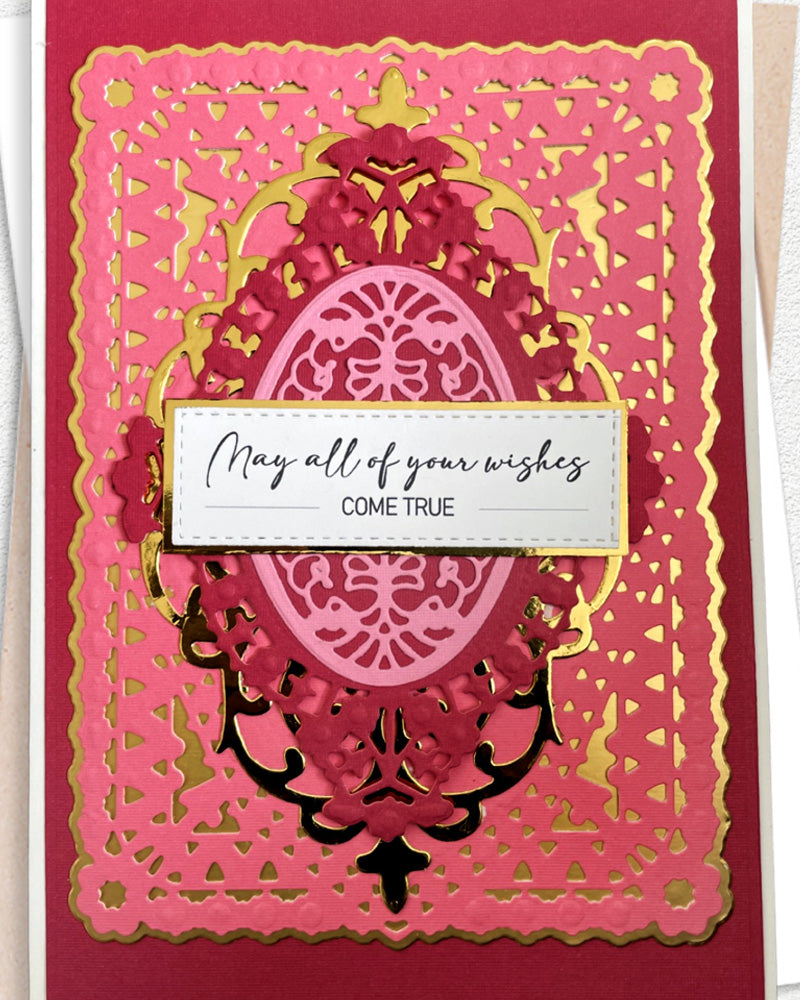 Details of handmade birthday card by Del Cards NZ, beautiful design with premium materials