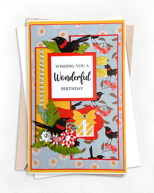 Handmade Birthday Card NZ | Wishing you a Wonderful Birthday