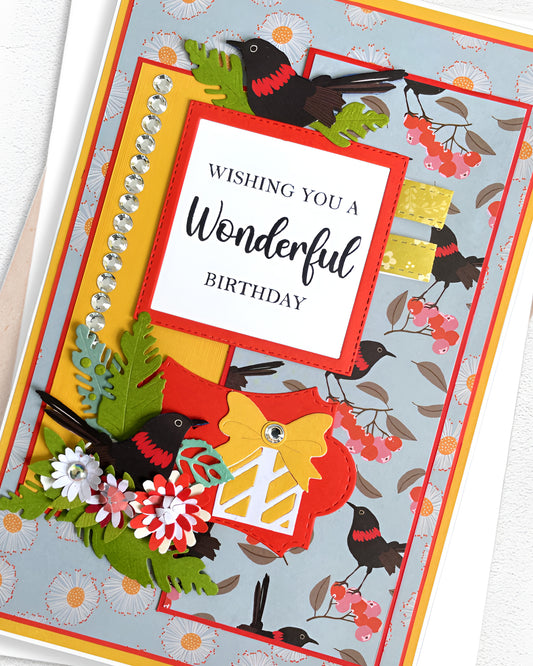 Handmade Birthday Card NZ | Wishing you a Wonderful Birthday