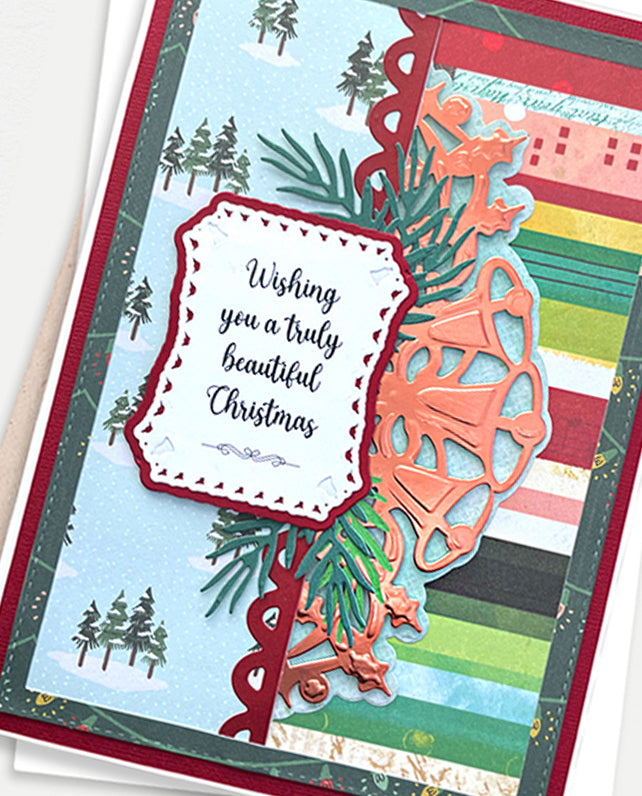 Close up of Luxury handmade card for sale, made by Del Cards NZ