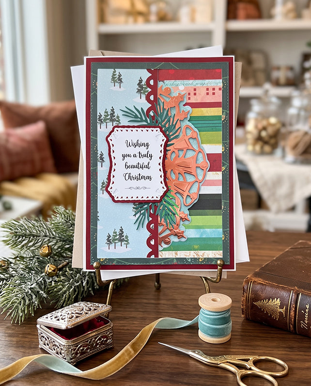 Luxury Handmade Christmas Card made in NZ by Del Cards