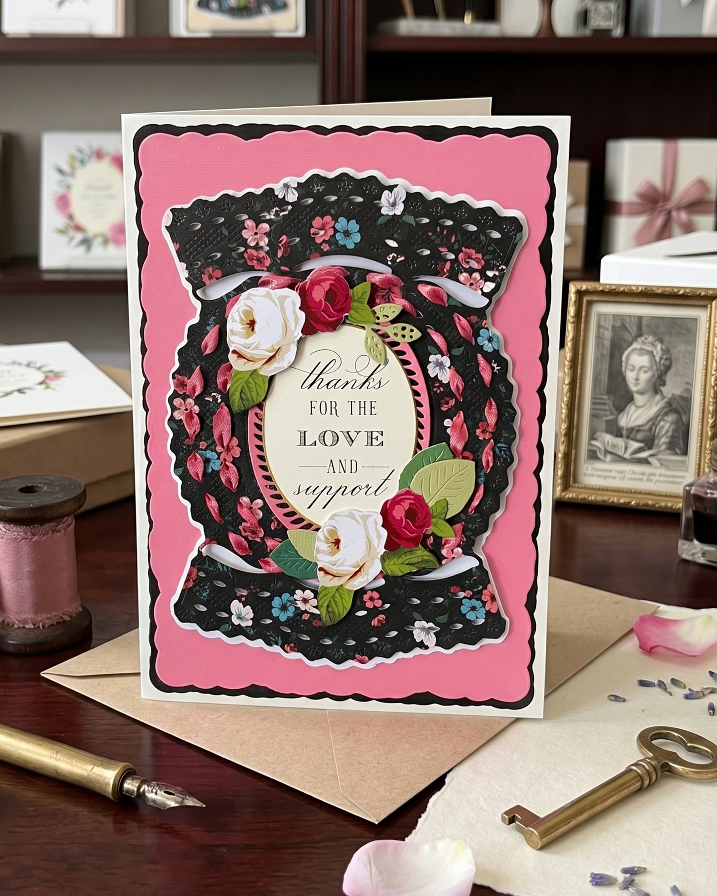 An elegant Thank you Card made in NZ from Del Cards