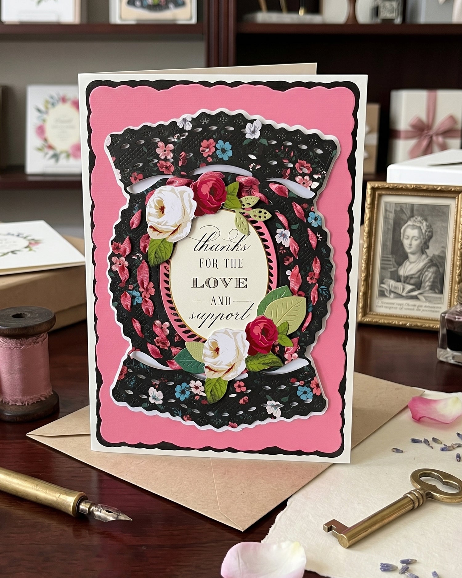 An elegant Thank you Card made in NZ from Del Cards