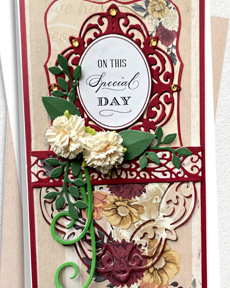 Decorative card with floral elements and 'On this Special Day' text