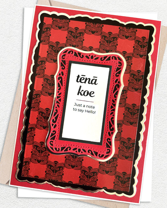 Māori Greeting Card - Tēnā koe, just a note to say hello!