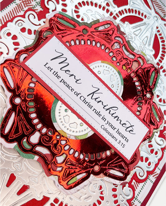 Close up of Maori Christian Card by Del Cards NZ