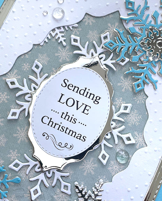Stunning Crystal Beads - Snowy Christmas Card