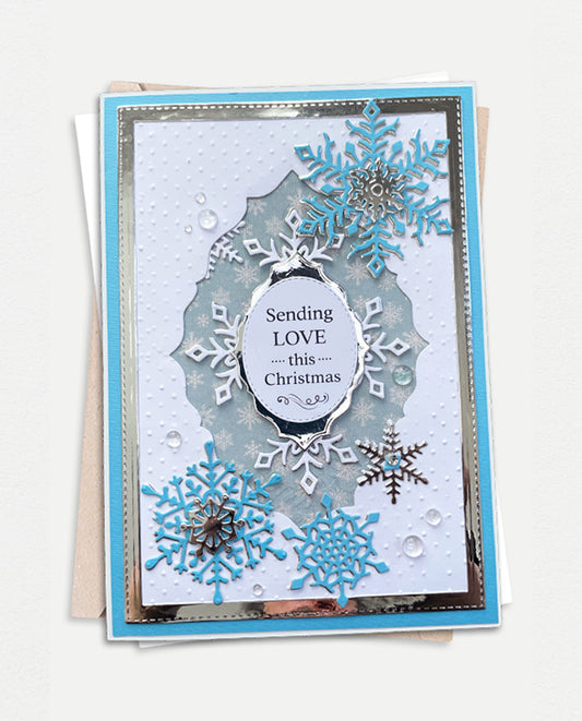Stunning Crystal Beads - Snowy Christmas Card